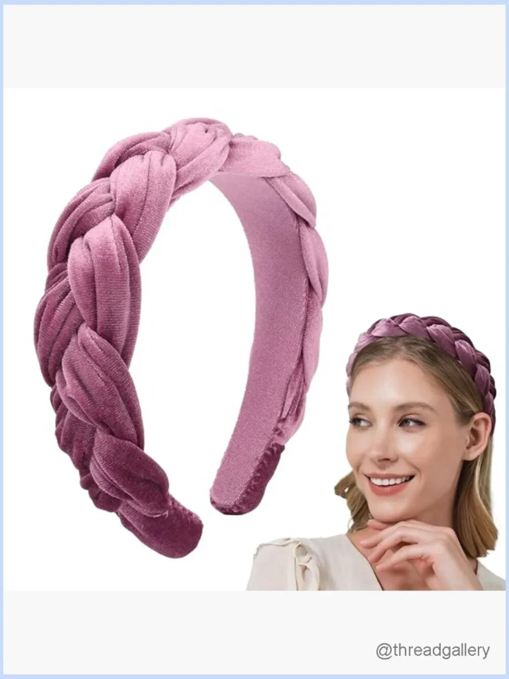 Braided Velvet Headband Non-Slip Stretchy Comfort Hair Accessories